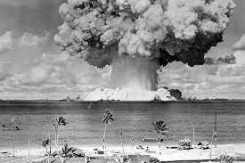 United States Tests a hydrogen bomb in the Marshall Islands