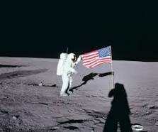 U.S. lands on the moon