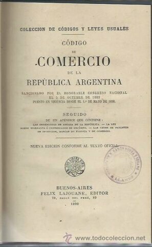 Se adopta para toda la Nación el Código de Comercio de Bs. As