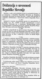 Deklaracija o suverenosti države republike Slovenije