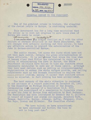 Allies condemned in an official declaration the mass murder.