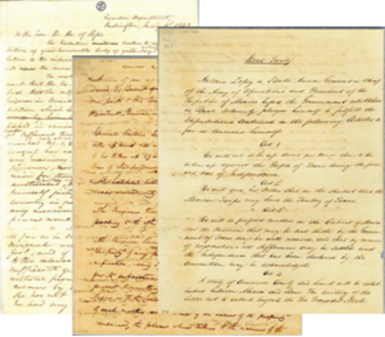 Treaty of Velasco grants Texas Independence
