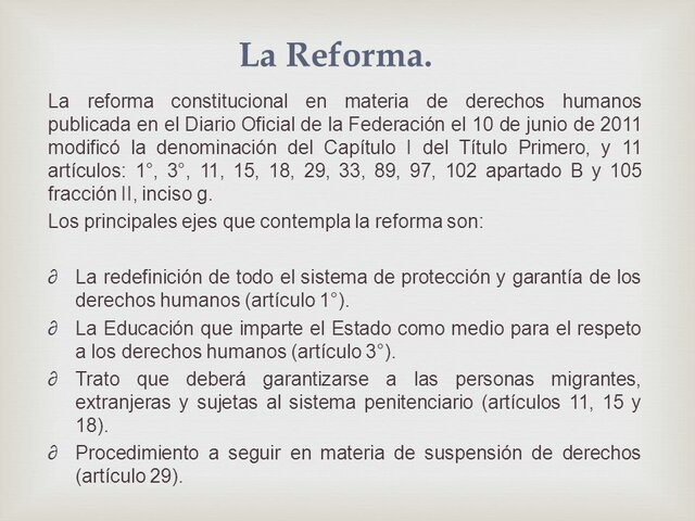 REFORMACION EN EL ARTICULO 1°