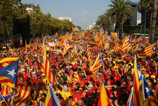 Manifestación por la Independencia de Cataluña.