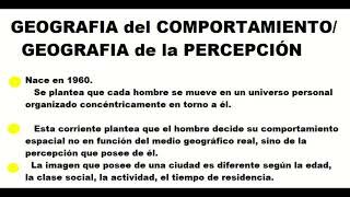 La geografía de la percepción y el comportamiento
