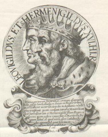 Leovildo nombra a su hijo Hermenegildo duque de la Bética.