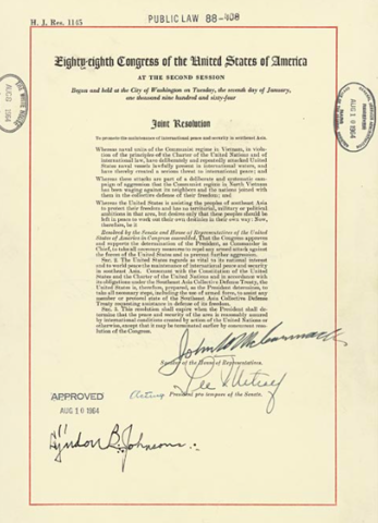 The Gulf of Tonkin Resolution