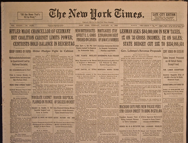 Hitler is named Chancellor of Germany