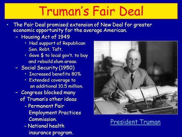 Fair Deal By Harry Truman