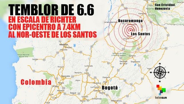 Ocurre un sismo en Santander