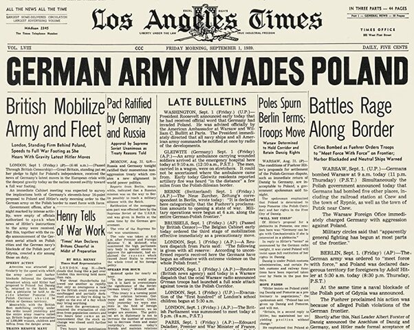 Alemania invade el territorio polaco