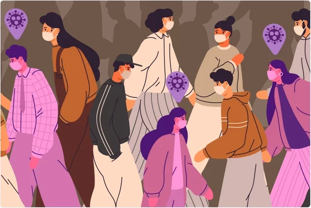 Delta and Omicron variants spread