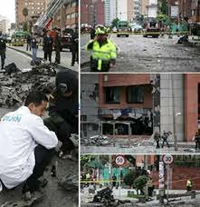 Carro bomba contra el edificio de Caracol Radio.