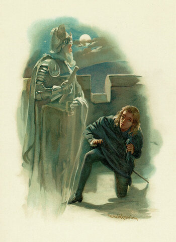 Hamlet meets the ghost of his father