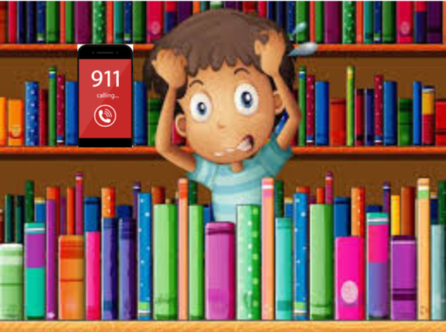 11:27am 911 call from inside the library