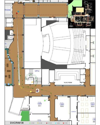 11:34 shooters runs west in the north hallway toward the library hallway.