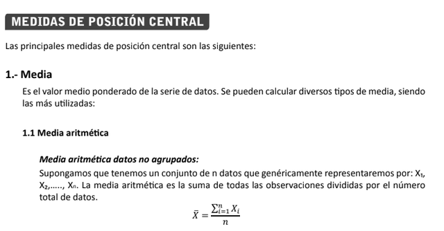 medidas de posición central