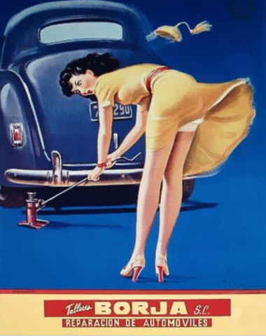 Kotxeak konpontzeko taller baten iragarkia