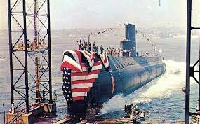the United States lays the keel for the world's first nuclear-powered submarine,