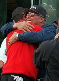 Tiger Woods Wins 1997 Masters and Hugs Dad