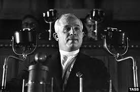 Soviet Premier Nikita Khrushchev delivered a speech