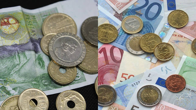 Cambio de Pesetas a Euros