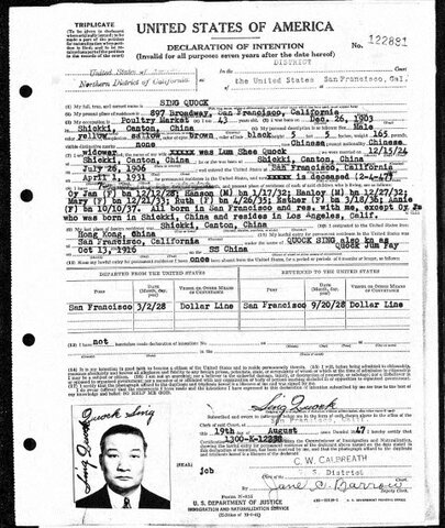 Sing Quock applies for citizenship