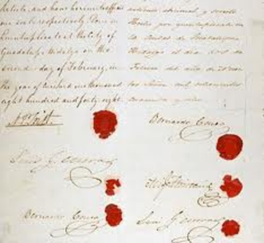 Treaty of Guadalupe Hidalgo ends war with Mexico