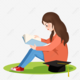 Lovepik cartoon graduate girl reading book png image 401288691 wh1200