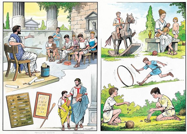 La educación romana bajo la influencia Griega