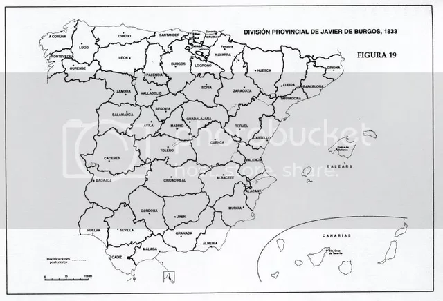 Mapa provincial de España 1833