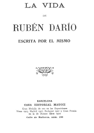 La vida de Rubén  Darío escrita por él mismo