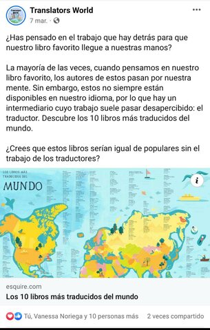 Publicación de Facebook (Datos curiosos)