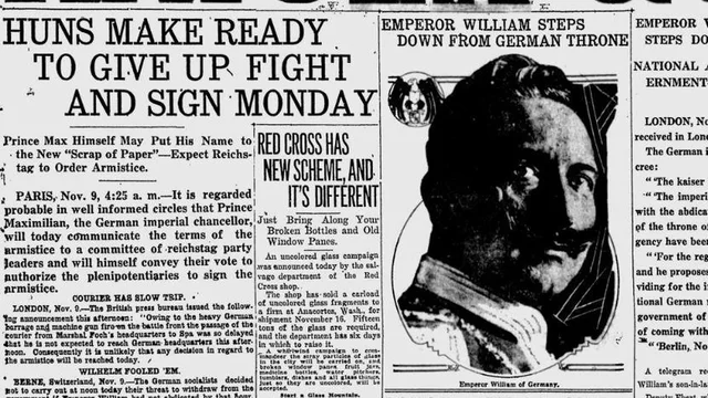 German Revolution of 1918 and Kaiser Wilhelm II resigns