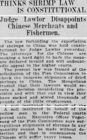 Exportation of shrimp prohibited.