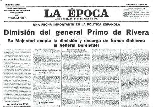 Dimisión de Primo de Rivera