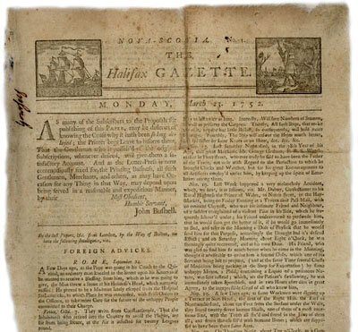 First newspaper printed.