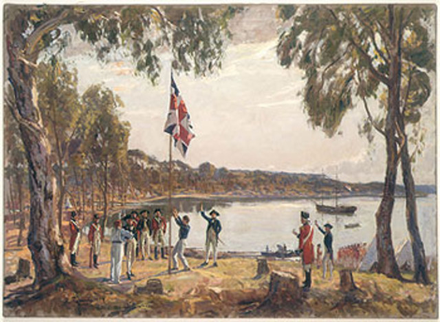 The first fleet arrived in Australia (Botany Bay) and settled there
