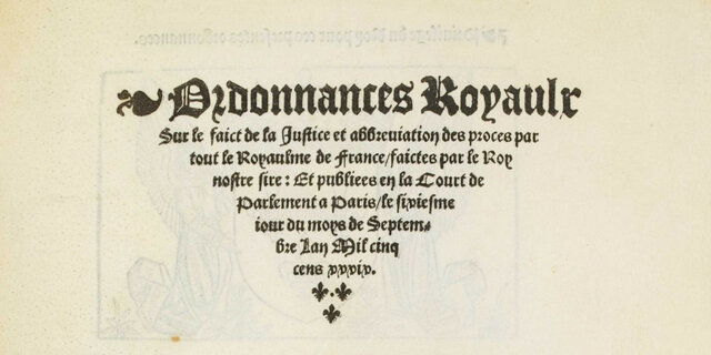 1539 François I er ordonnance de Villiers-Cotterêts