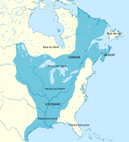 Territoire de la Nouvelle-France vers 1700