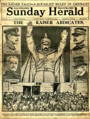 German Revolution of 1918 and Kaiser Wilhelm II resigns