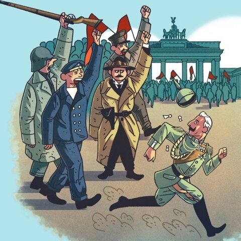 German Revolution of 1918 and Kaiser Wilhelm II resigns