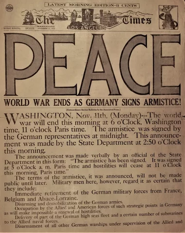 Armistice ending WWI