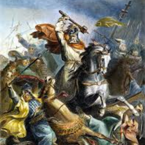 Batalla de Tours. Las fuerzas musulmanas son derrotadas por las tropas francas lideradas por Carlos Martel en Francia, lo que detiene la expansión islámica en Europa occidental.