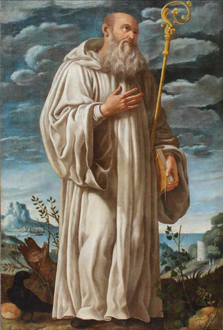 San Benedetto costruisce il monastero di Montecassino