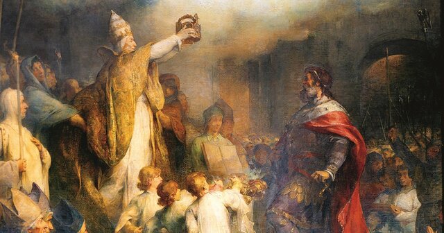 Carlo Magno sconfigge il re longobardo Desiderio