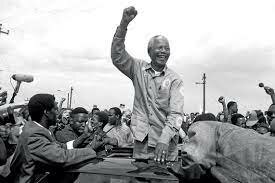 Nelson Mandela is now free after 27 years in prison