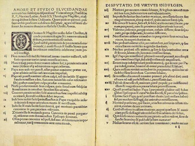 Las 95 tesis de Martín Lutero