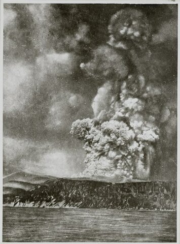 Krakatua, Indonesia volcanoe eruptions