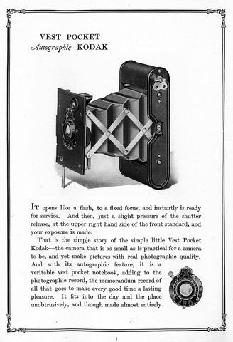 La "Vest Pocket Kodak" fue la primer cámara "de bolsillo"